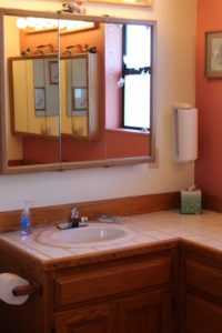 Photo of the bathroom counter, vanity & mirror at Brookings Sea Haven