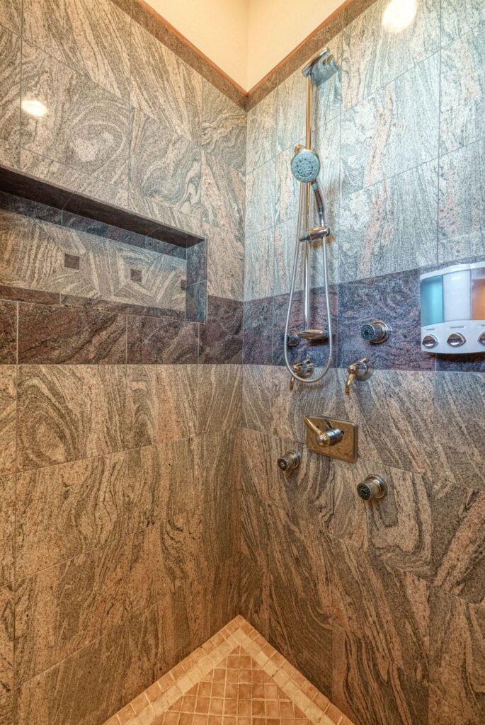 Photo of luxurious shower at Paradise Found in Brookings Oregon