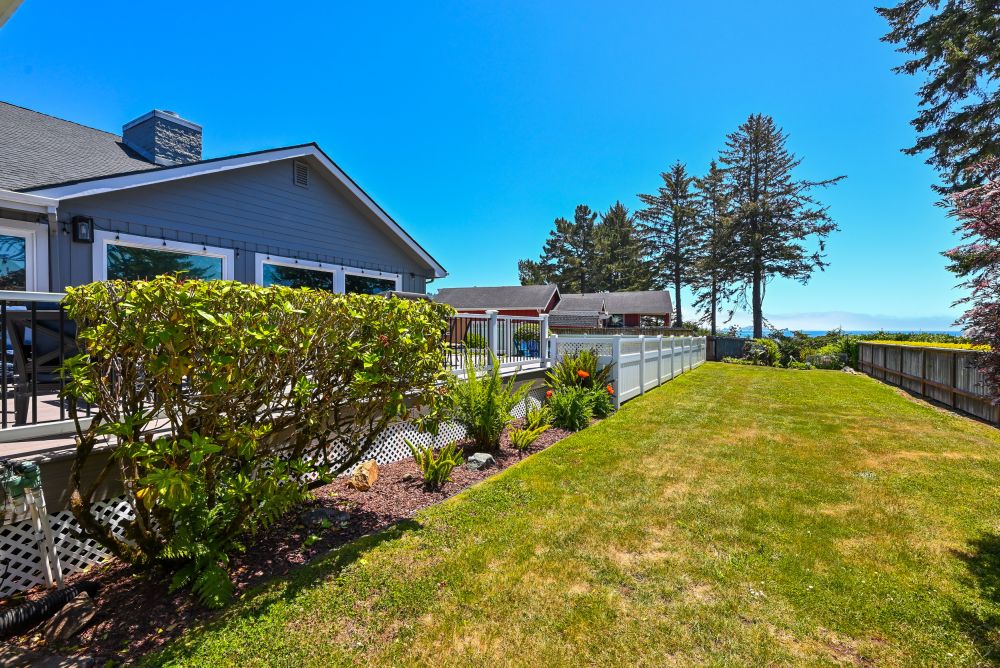 A photo of the side-yard at Paradise Found