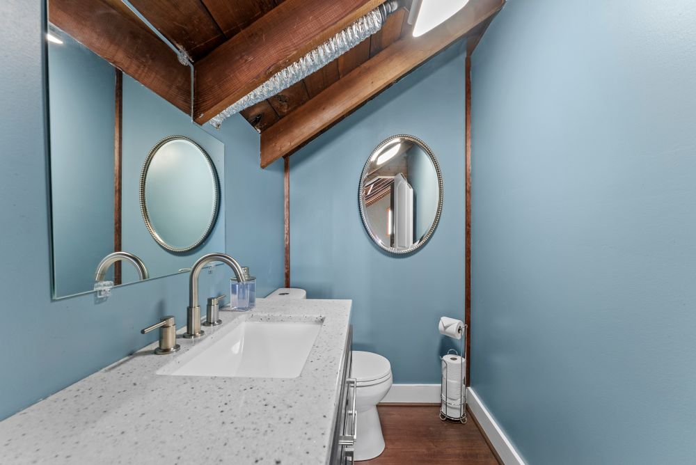 Sunset Cabins newly added 1/2 bath in the lofted living area.