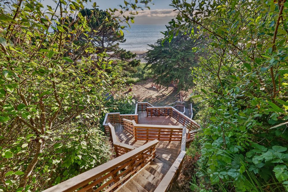 Staircase to the beach at Day Dreamin', A Brookings Vacation Rental Home