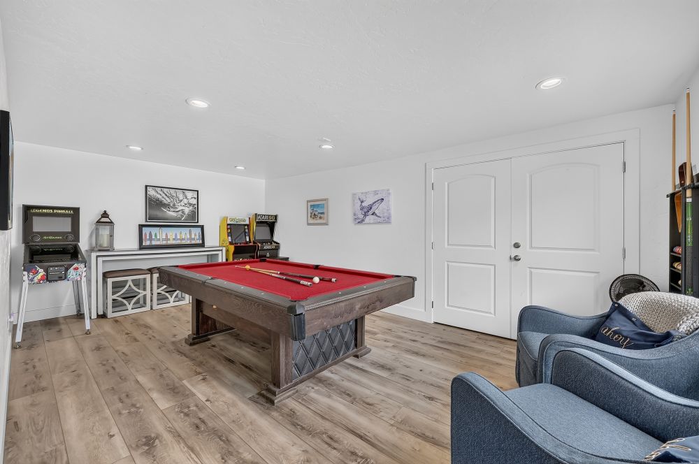 Game room at Day Dreamin', A Brookings Vacation Rental Home