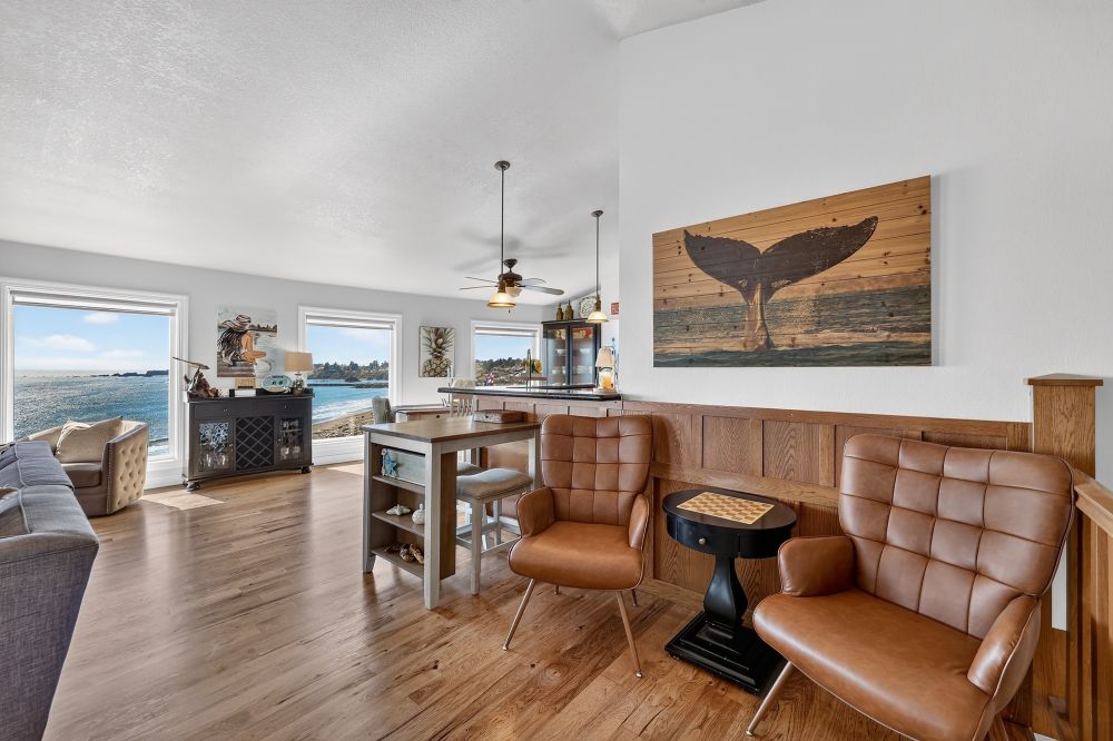 Living Area with amazing ocean views at Day Dreamin', A Brookings Vacation Rental Home