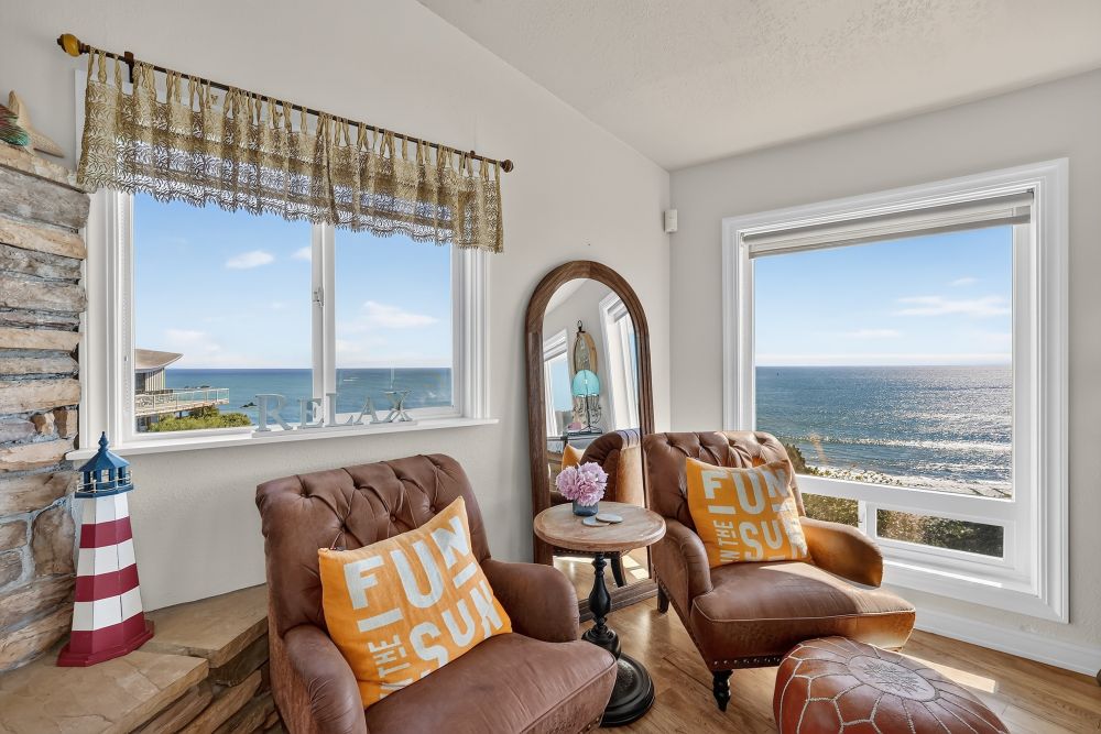 Living Area with amazing ocean views at Day Dreamin', A Brookings Vacation Rental Home